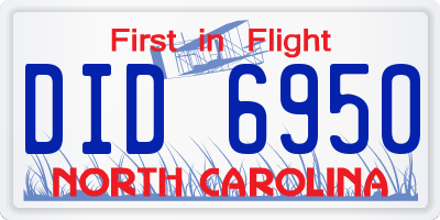 NC license plate DID6950