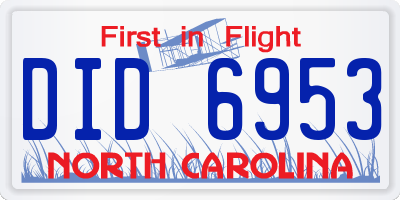 NC license plate DID6953