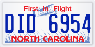 NC license plate DID6954