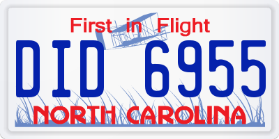 NC license plate DID6955