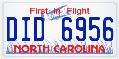 NC license plate DID6956