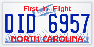 NC license plate DID6957