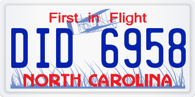 NC license plate DID6958