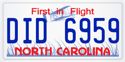 NC license plate DID6959