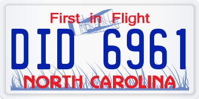 NC license plate DID6961