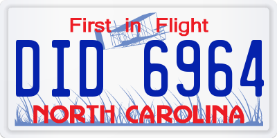 NC license plate DID6964
