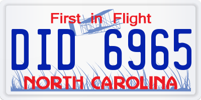 NC license plate DID6965