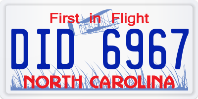NC license plate DID6967