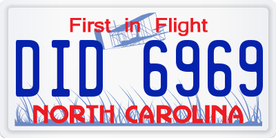 NC license plate DID6969