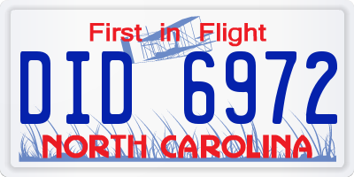 NC license plate DID6972