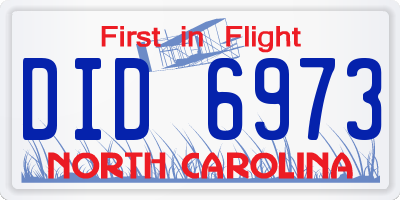 NC license plate DID6973