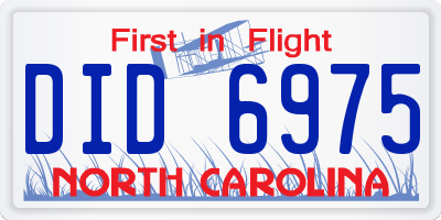 NC license plate DID6975