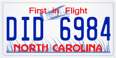 NC license plate DID6984