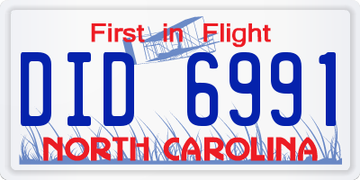 NC license plate DID6991