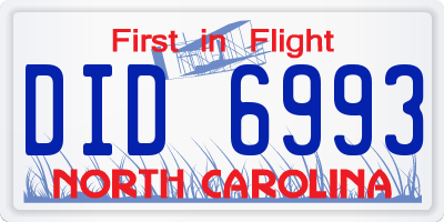 NC license plate DID6993