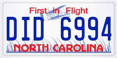 NC license plate DID6994