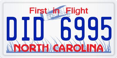 NC license plate DID6995