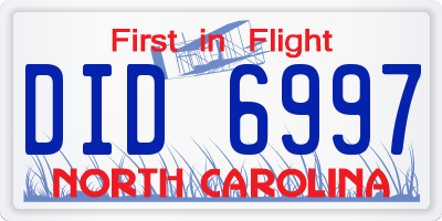NC license plate DID6997