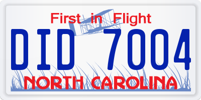 NC license plate DID7004