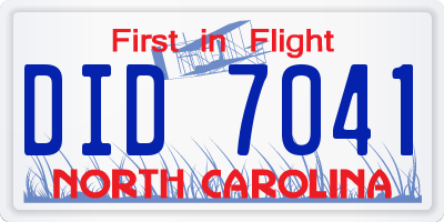 NC license plate DID7041
