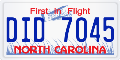 NC license plate DID7045