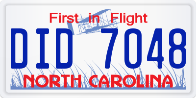 NC license plate DID7048