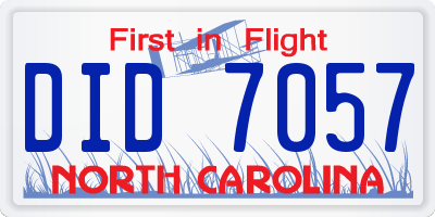 NC license plate DID7057