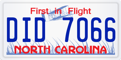 NC license plate DID7066