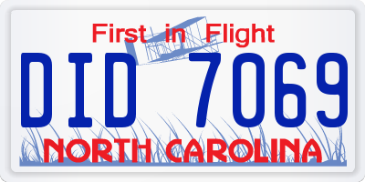 NC license plate DID7069