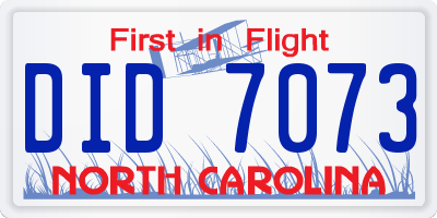 NC license plate DID7073