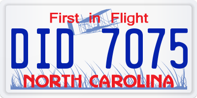 NC license plate DID7075