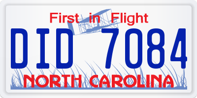 NC license plate DID7084