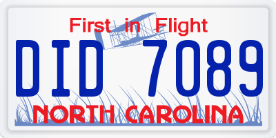 NC license plate DID7089