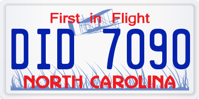 NC license plate DID7090