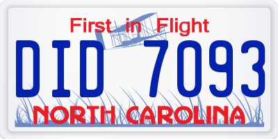 NC license plate DID7093