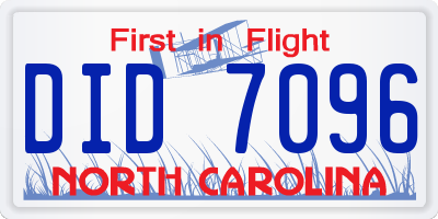 NC license plate DID7096