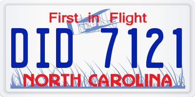 NC license plate DID7121