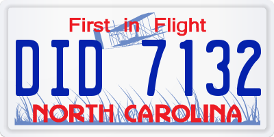 NC license plate DID7132