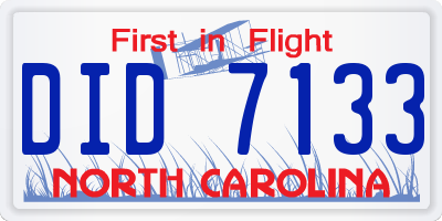 NC license plate DID7133