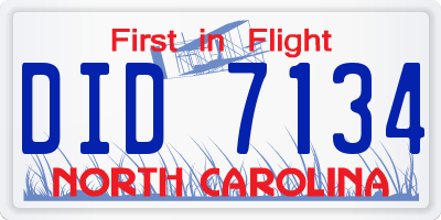 NC license plate DID7134