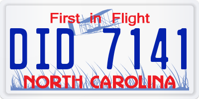 NC license plate DID7141