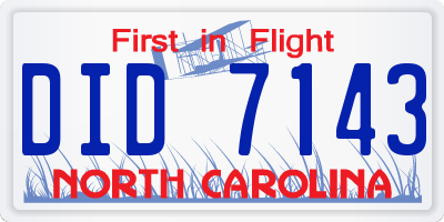NC license plate DID7143