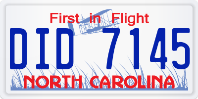 NC license plate DID7145