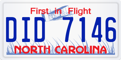 NC license plate DID7146