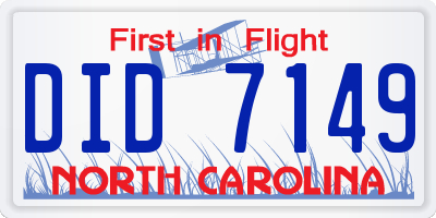 NC license plate DID7149