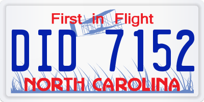 NC license plate DID7152
