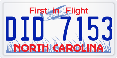 NC license plate DID7153