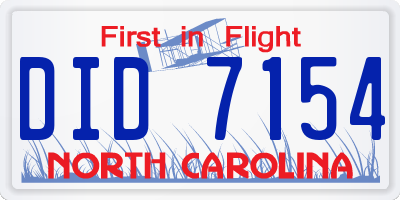 NC license plate DID7154