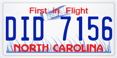 NC license plate DID7156
