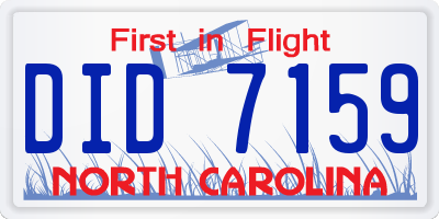 NC license plate DID7159